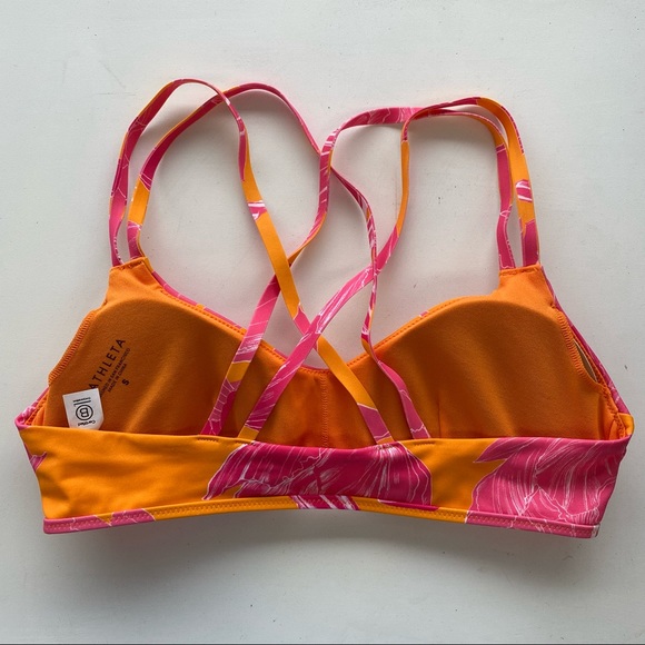 Athleta Kailua South Swell Floral Bikini Top Orange Pink - Picture 8 of 9
